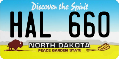 ND license plate HAL660