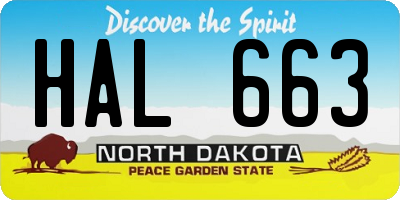 ND license plate HAL663