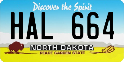 ND license plate HAL664