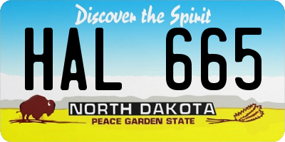 ND license plate HAL665