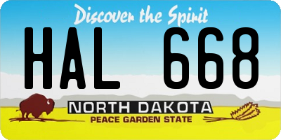 ND license plate HAL668