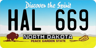 ND license plate HAL669