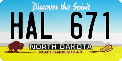 ND license plate HAL671