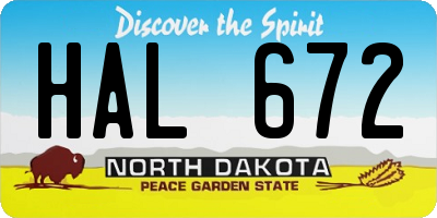 ND license plate HAL672