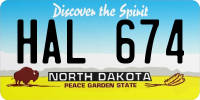 ND license plate HAL674