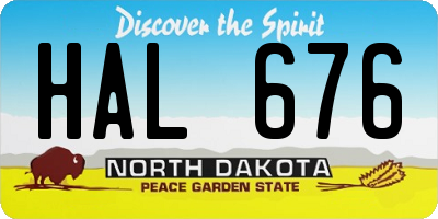 ND license plate HAL676