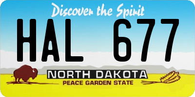 ND license plate HAL677