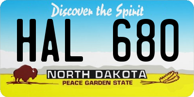 ND license plate HAL680