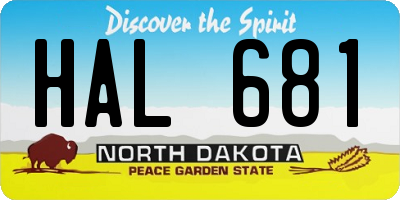 ND license plate HAL681