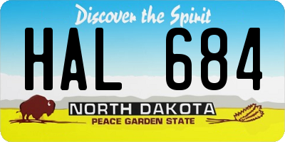 ND license plate HAL684