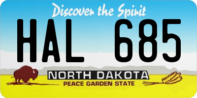 ND license plate HAL685