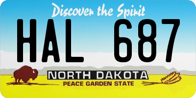 ND license plate HAL687