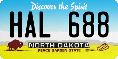 ND license plate HAL688