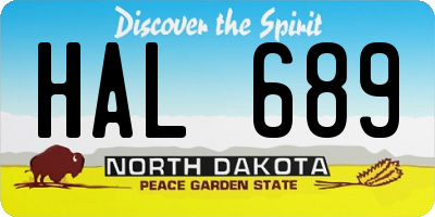 ND license plate HAL689