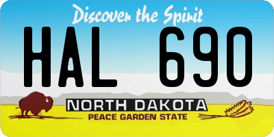 ND license plate HAL690