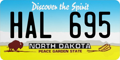 ND license plate HAL695