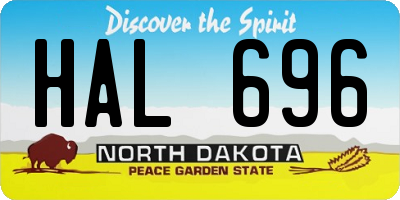 ND license plate HAL696