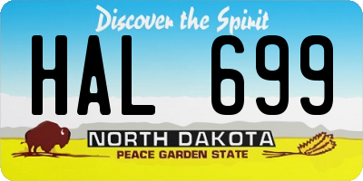 ND license plate HAL699