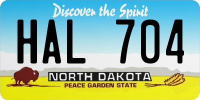 ND license plate HAL704