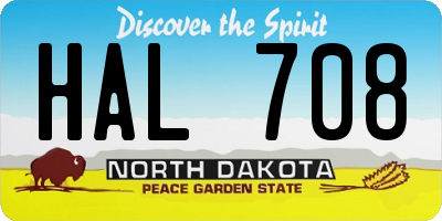 ND license plate HAL708