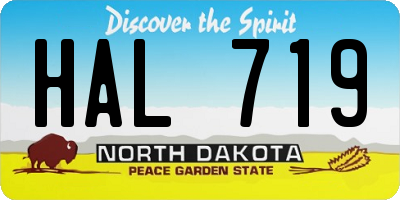 ND license plate HAL719