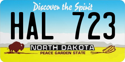 ND license plate HAL723