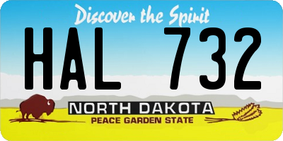 ND license plate HAL732