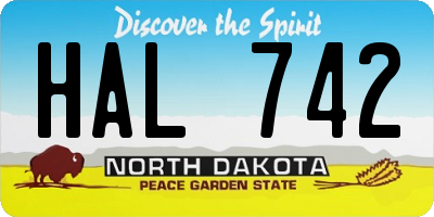 ND license plate HAL742