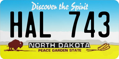 ND license plate HAL743