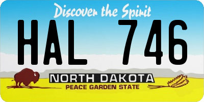 ND license plate HAL746