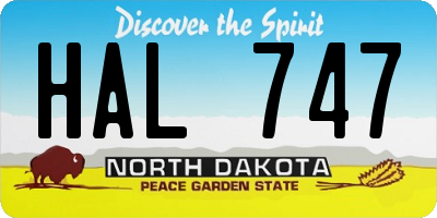 ND license plate HAL747