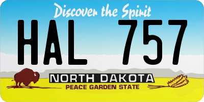 ND license plate HAL757