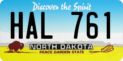 ND license plate HAL761