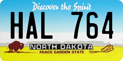 ND license plate HAL764