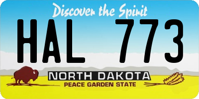 ND license plate HAL773