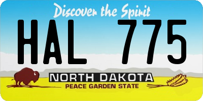 ND license plate HAL775