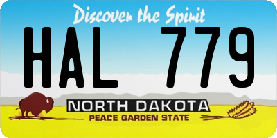 ND license plate HAL779