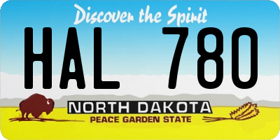 ND license plate HAL780