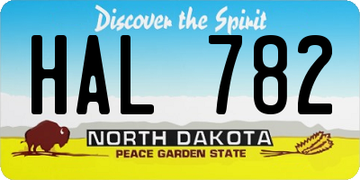 ND license plate HAL782