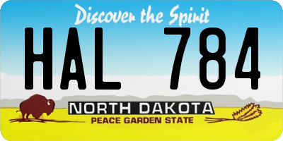 ND license plate HAL784