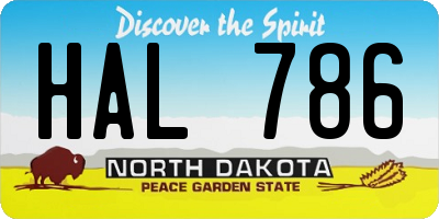 ND license plate HAL786