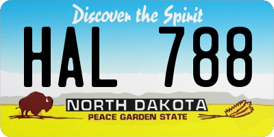 ND license plate HAL788