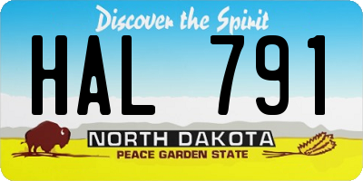 ND license plate HAL791