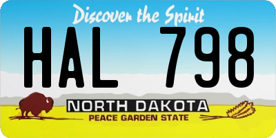 ND license plate HAL798