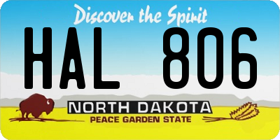 ND license plate HAL806