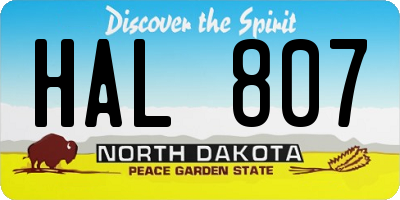 ND license plate HAL807