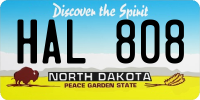 ND license plate HAL808