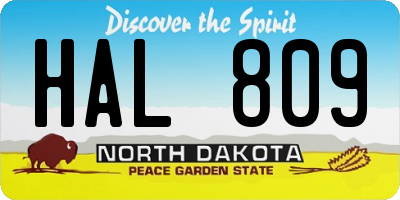 ND license plate HAL809