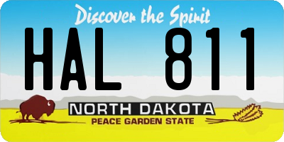 ND license plate HAL811