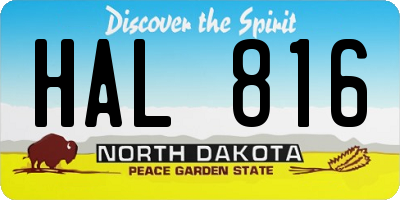 ND license plate HAL816